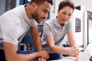 Havtech Supply experts providing HVAC parts consultation at service counter