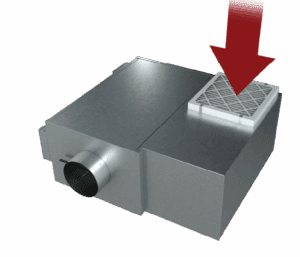 circular duct connection on left side