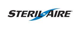 SterilAir logo with the text “hygiene solutions since 1939” and a red and white cross symbol.